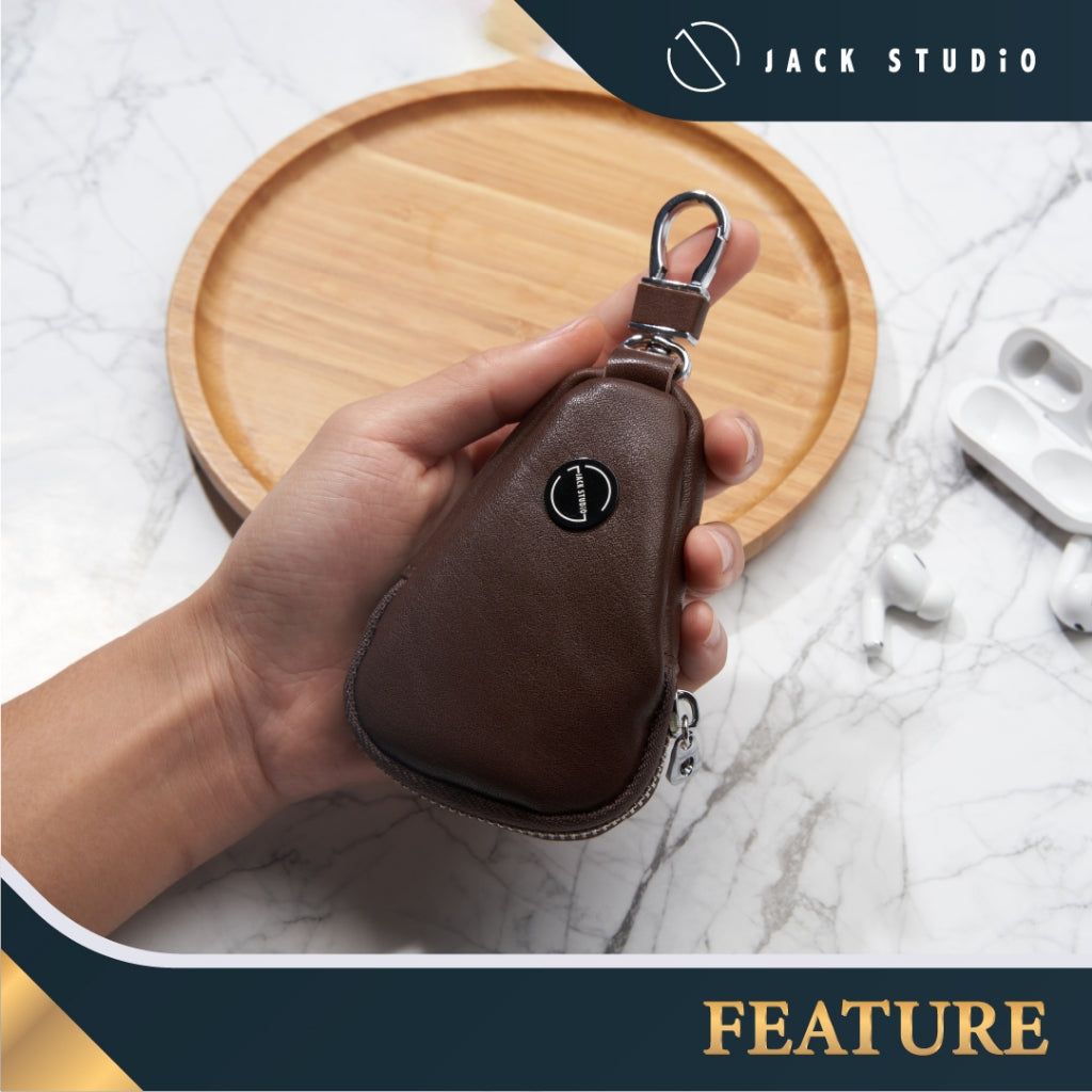 Jack Studio Genuine Cow Leather Car Key Holder Keychain - JK 40151/ 40152/ 40153