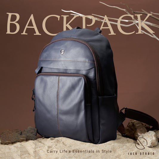 Jack Studio Full Grain Leather Stylish Medium Backpack Travel Casual Bag - BAB 30501
