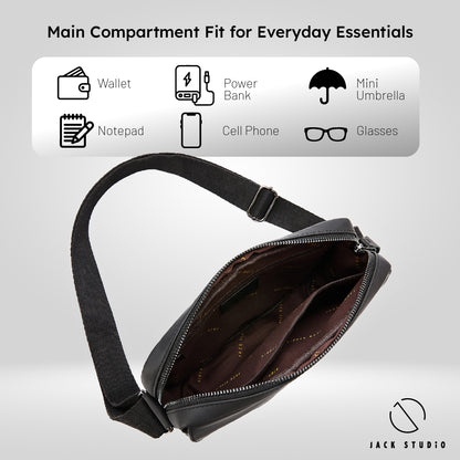 （test）Stylish Sling Crossbody Cow Leather Men's Bag - BAI50518