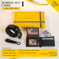 Leather Men's Gift Set with Wallet, Belt & Keychain  - ROYAL collection thumbnail