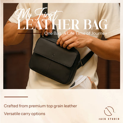 （test）Stylish Sling Crossbody Cow Leather Men's Bag - BAI50518