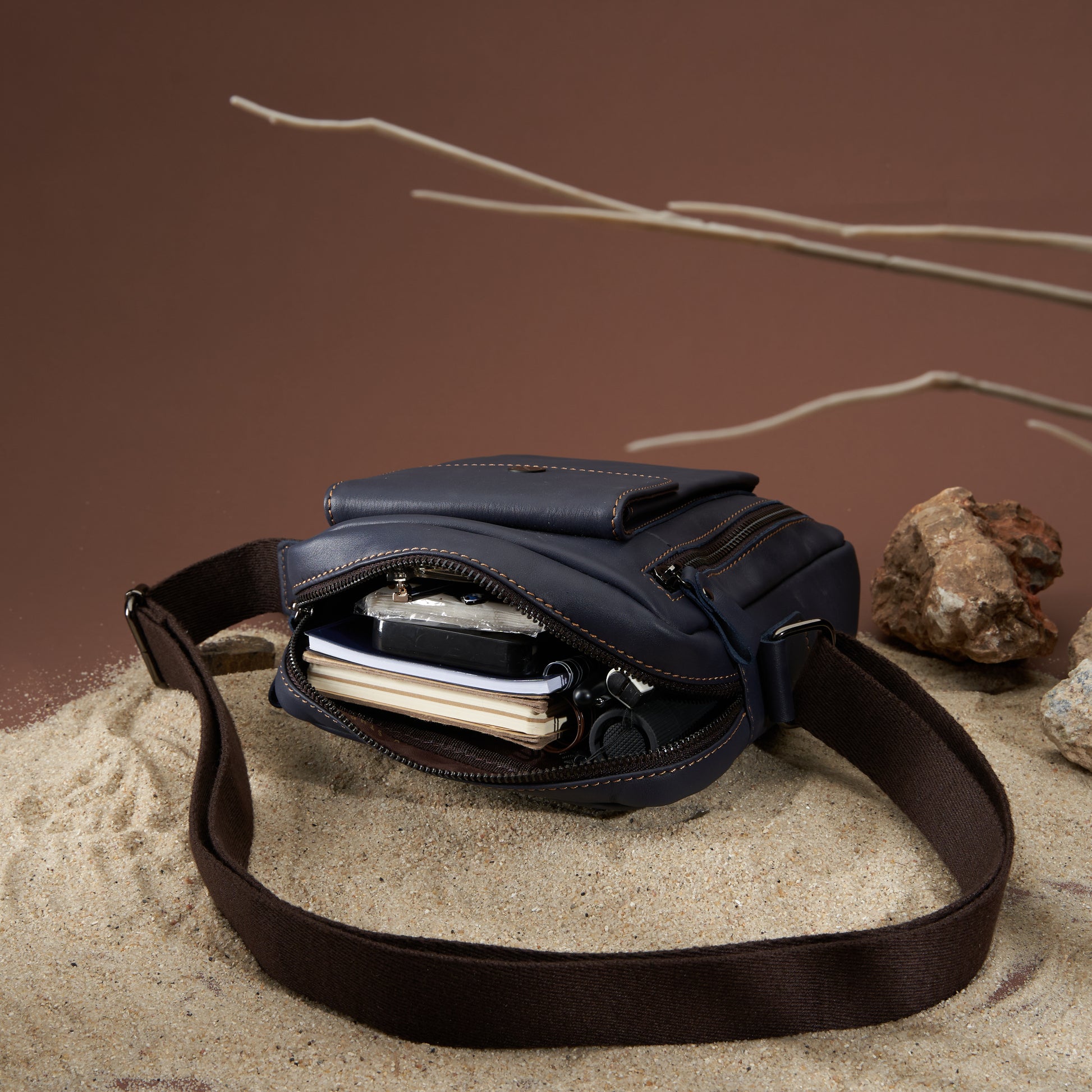 Jack Studio Genuine Leather Crossbody Sling Bag Man Beg lelaki - BAB 30504 - Jack Studio Marketing Sdn Bhd