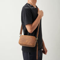 Jack Studio Full Grain Crazy Horse Leather Sling Crossbody Clutch Bag Man - BAC 30833 thumbnail