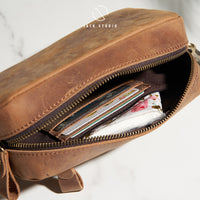 Jack Studio Full Grain Crazy Horse Leather Sling Crossbody Clutch Bag Man - BAC 30833 thumbnail