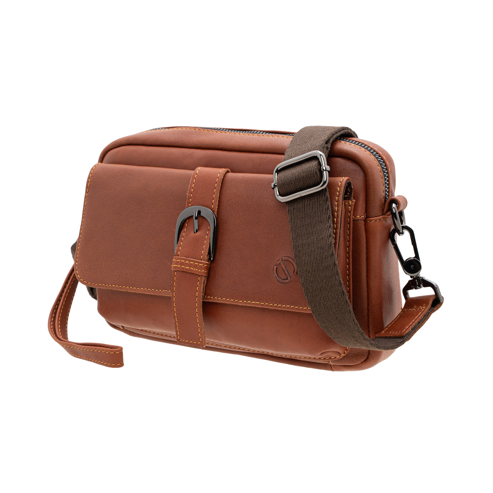 Jack Studio Full Grain Cow Leather Medium Sling Crossbody Buckle Men’s Bag - BAC 40316 - Jack Studio Marketing Sdn Bhd