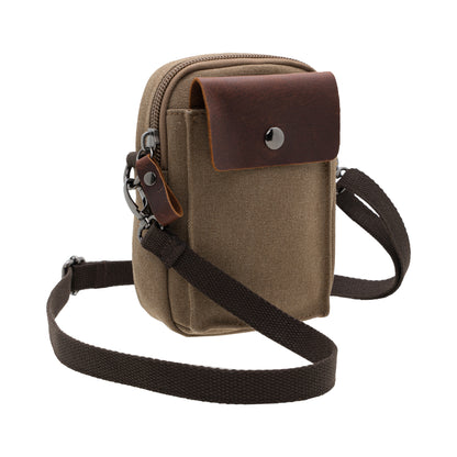 Jack Studio Unisex Mini Canvas Leather Sling Bag / Waist Belt Bag - BAD 40101