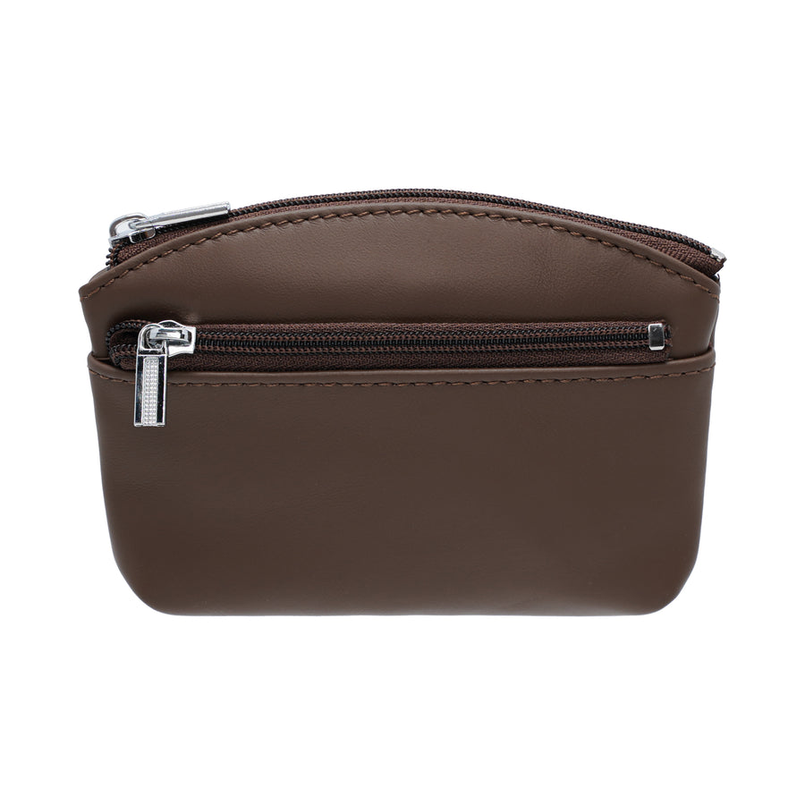 Jack Studio Genuine Cow Leather Coin Pouch Zip Wallet with Keyholder - JK40155