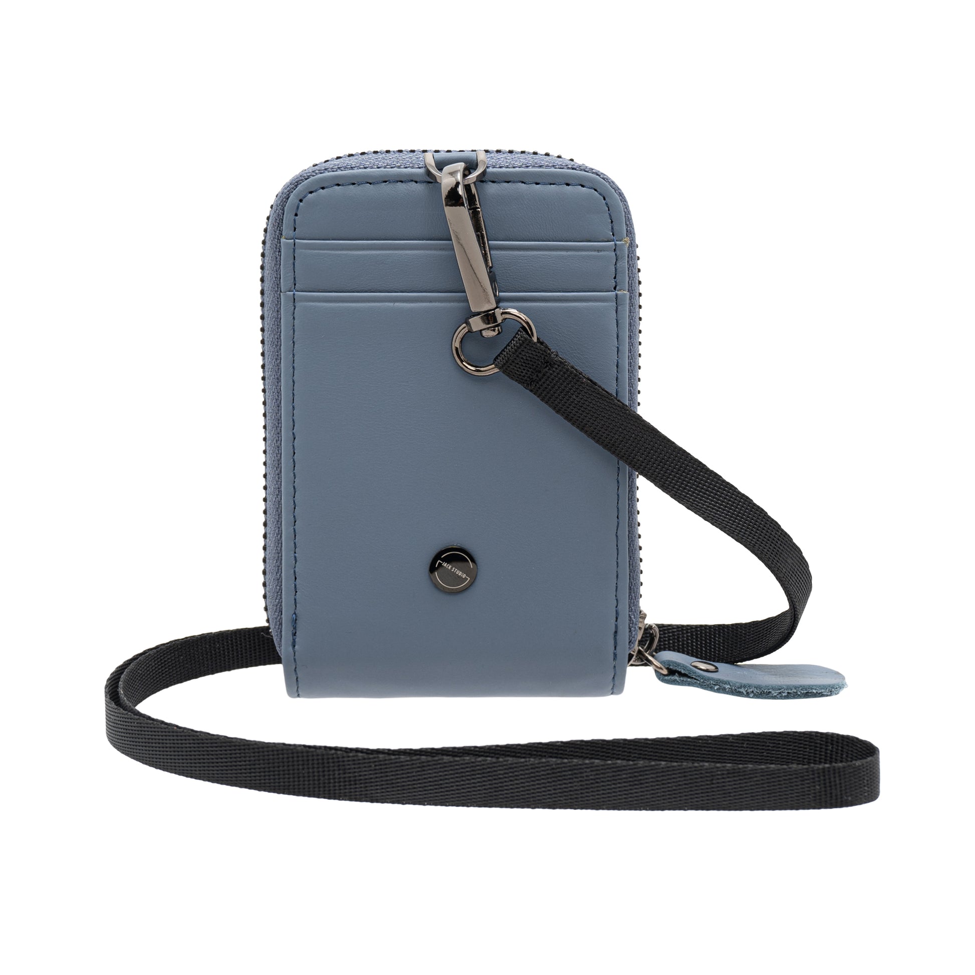 Jack Studio Genuine Cow Leather Card Holder with Round Zipper ID Card Holder Lanyard - JWB 30854 - Jack Studio Marketing Sdn Bhd