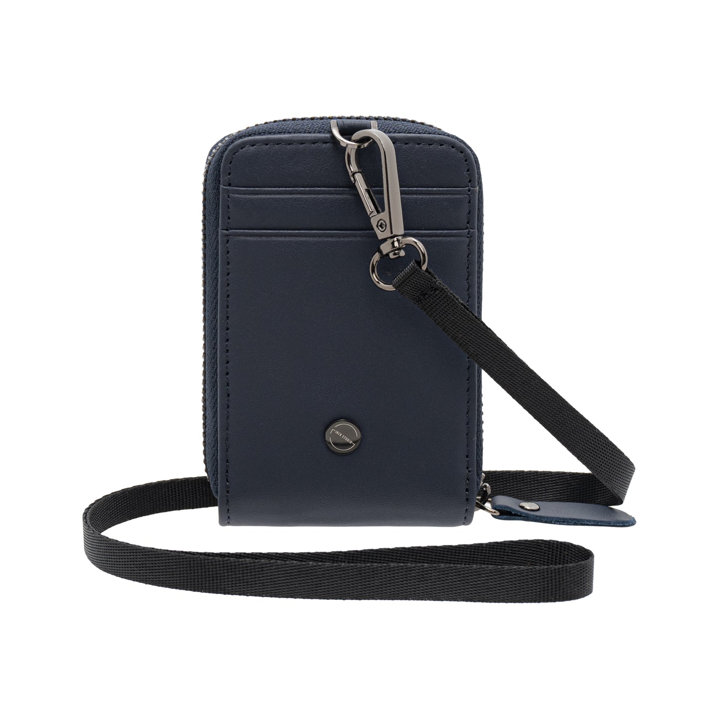 Jack Studio Genuine Cow Leather Card Holder with Round Zipper ID Card Holder Lanyard - JWB 30854