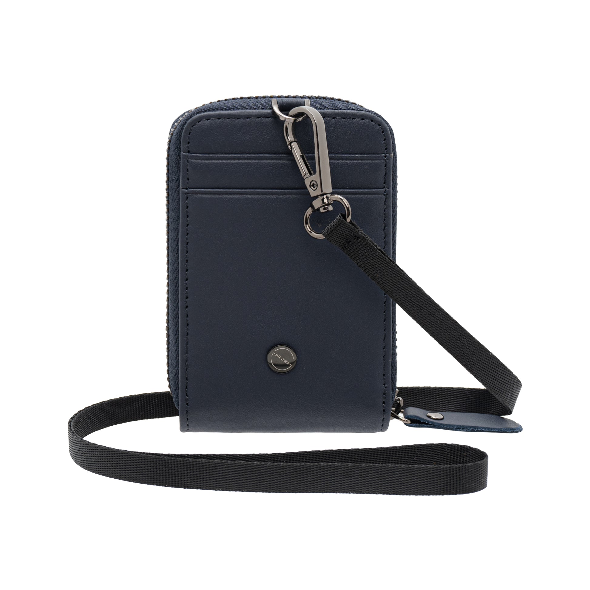 Jack Studio Genuine Cow Leather Card Holder with Round Zipper ID Card Holder Lanyard - JWB 30854 - Jack Studio Marketing Sdn Bhd
