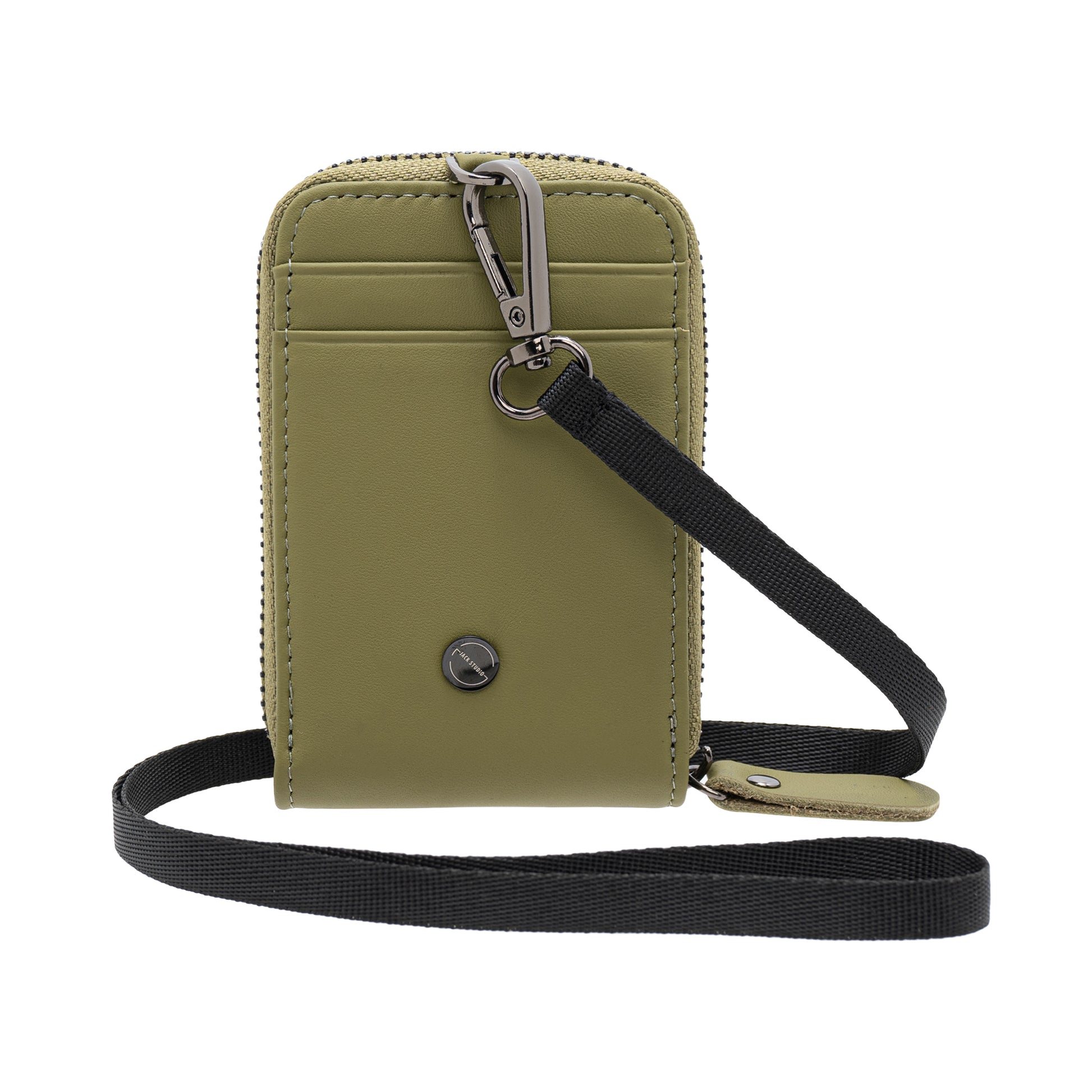 Jack Studio Genuine Cow Leather Card Holder with Round Zipper ID Card Holder Lanyard - JWB 30854 - Jack Studio Marketing Sdn Bhd