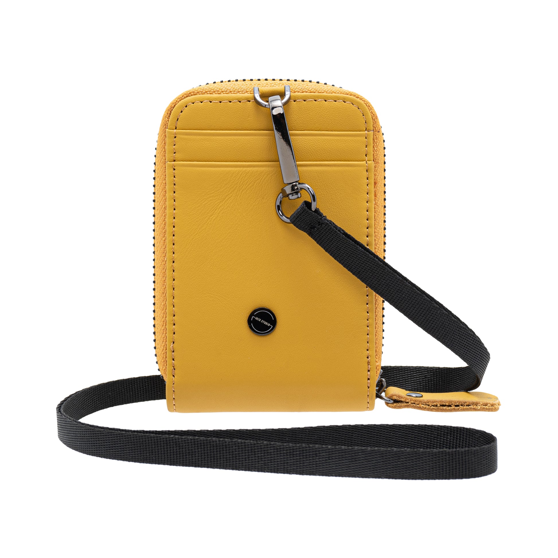 Jack Studio Genuine Cow Leather Card Holder with Round Zipper ID Card Holder Lanyard - JWB 30854 - Jack Studio Marketing Sdn Bhd