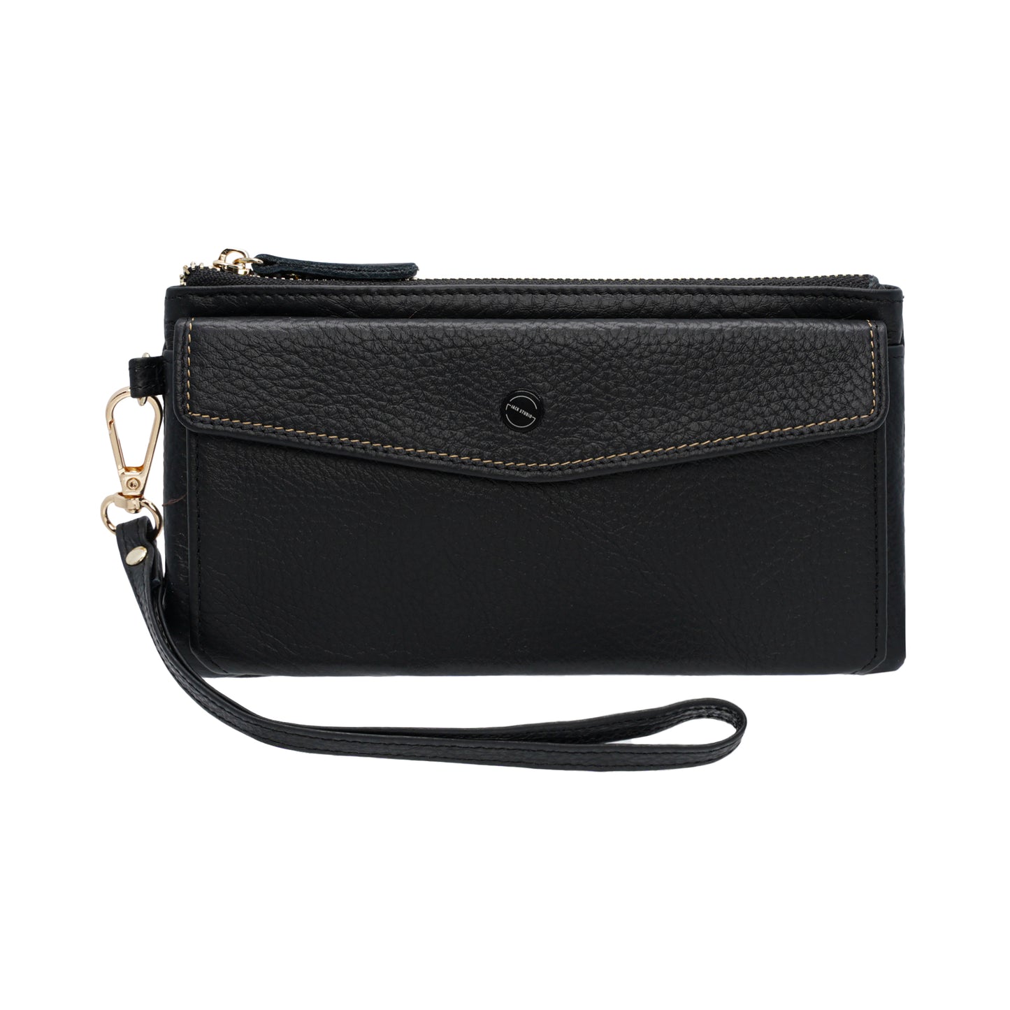 Jack Studio Full Grain Leather Ladies Women Long Zipper Wallet Purse with Snap Button Pocket - JWB 40552 LZ