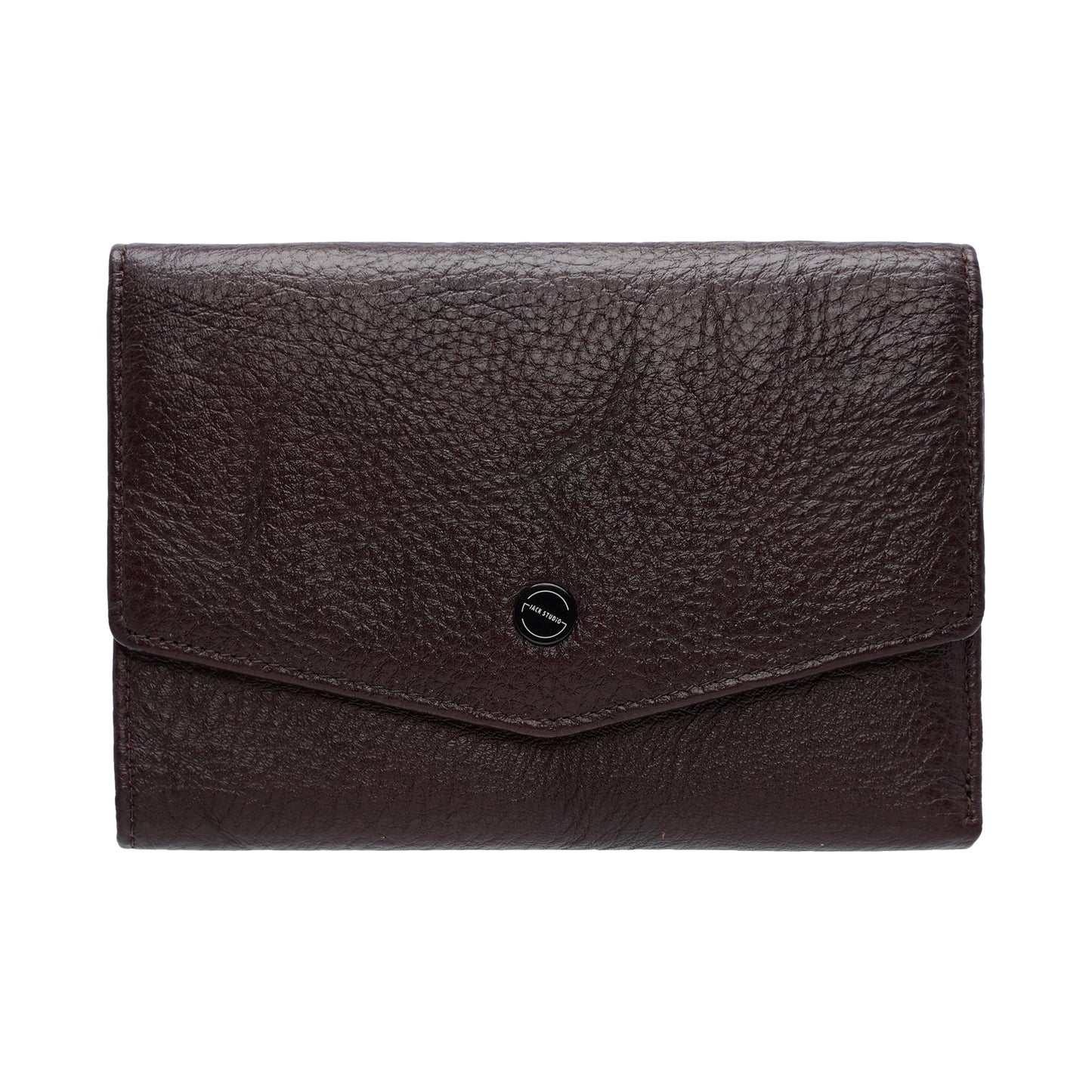 Jack Studio Full Grain Leather Trifold Medium Ladies Wallet Woman Purse with Zipper Coin Pocket - JWB 40553 LT
