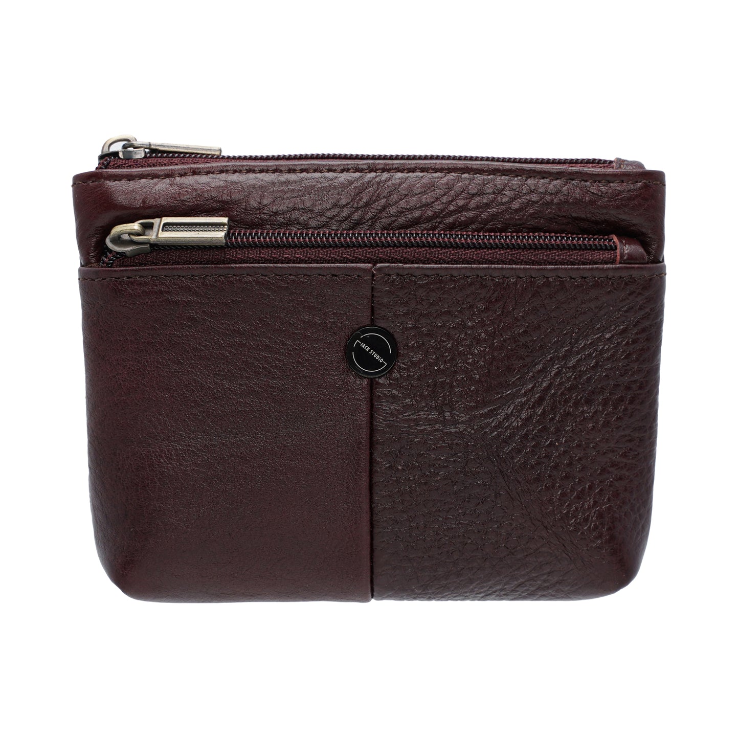 Jack Studio Full Grain Leather Small Coin Pouch Zip Wallet Woman Purse with Keyholder -  JWB 40556 CP