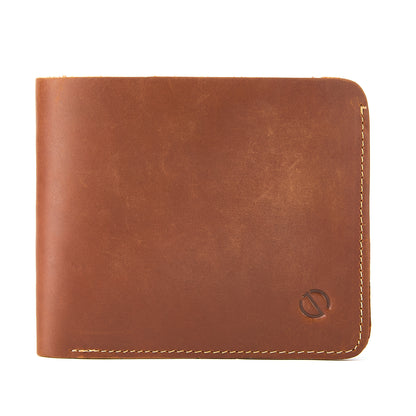 Jack Studio Full Grain Leather Crazy Horse Brencó Fold Short Bi-fold Wallet Dompet Lelaki Vintage - JWC 50951 B