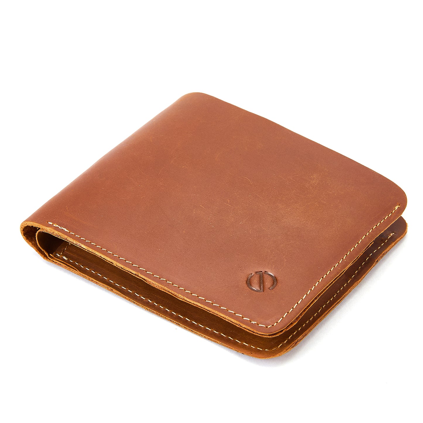 Jack Studio Full Grain Leather Crazy Horse Brencó Fold Short Bi-fold Wallet Dompet Lelaki Vintage - JWC 50951 B