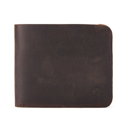 Jack Studio Full Grain Leather Crazy Horse Brencó Fold Short Bi-fold Wallet Dompet Lelaki Vintage - JWC 50951 B