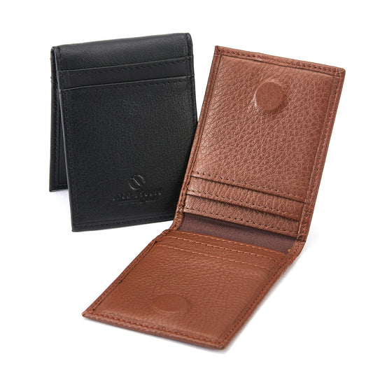 Jack Studio Full Grain Leather Arvó Magcard Bi- fold Card Holder Pemegang Kad Nipis- JWC 51054 C