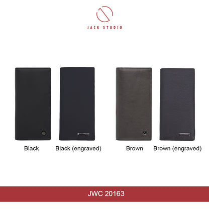 Jack Studio Men's Top Grain Leather Bi-Fold Long Wallet - 2 Patterns - JWC 20162 / JWC 20163