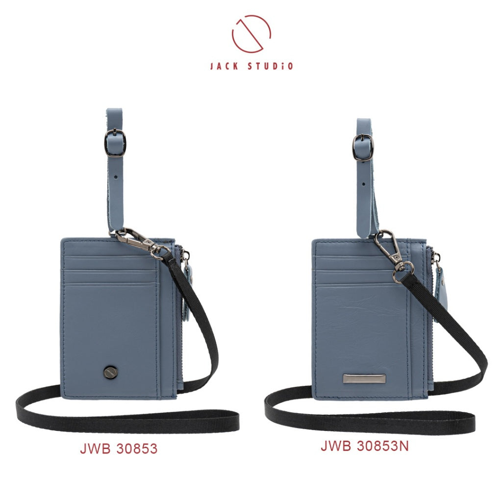 Jack Studio Genuine Cow Leather Name Tag Card Holder With Lanyard and Leather Tag Strap - JWB 30853N /30853