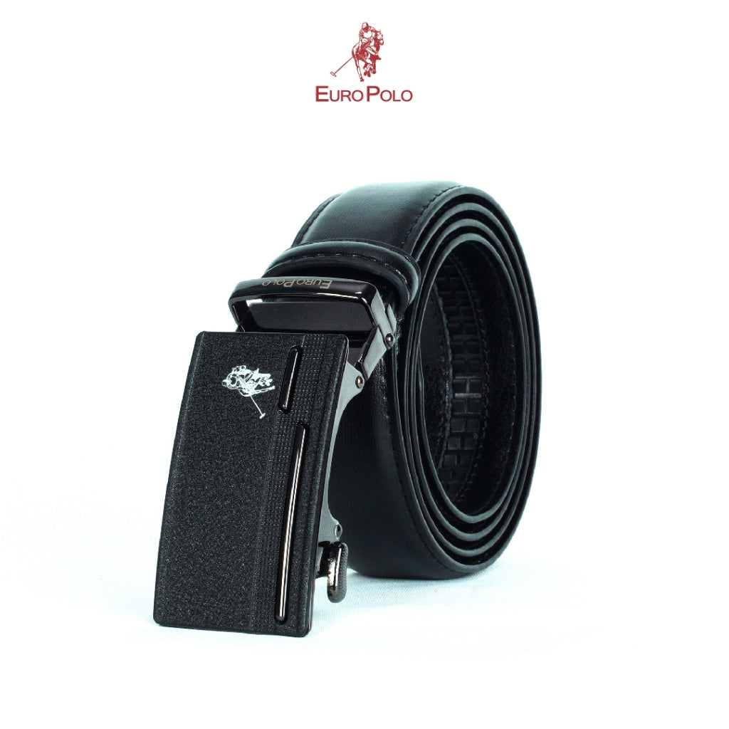 Euro Polo Exclusive Black Men's Automatic Buckle Casual Modern Belt with Gift Box Tali Pinggang Lelaki - EBL 1501 A