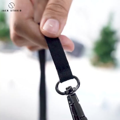 Jack Studio Genuine Cow Leather Card Holder with Round Zipper ID Card Holder Lanyard - JWB 30854