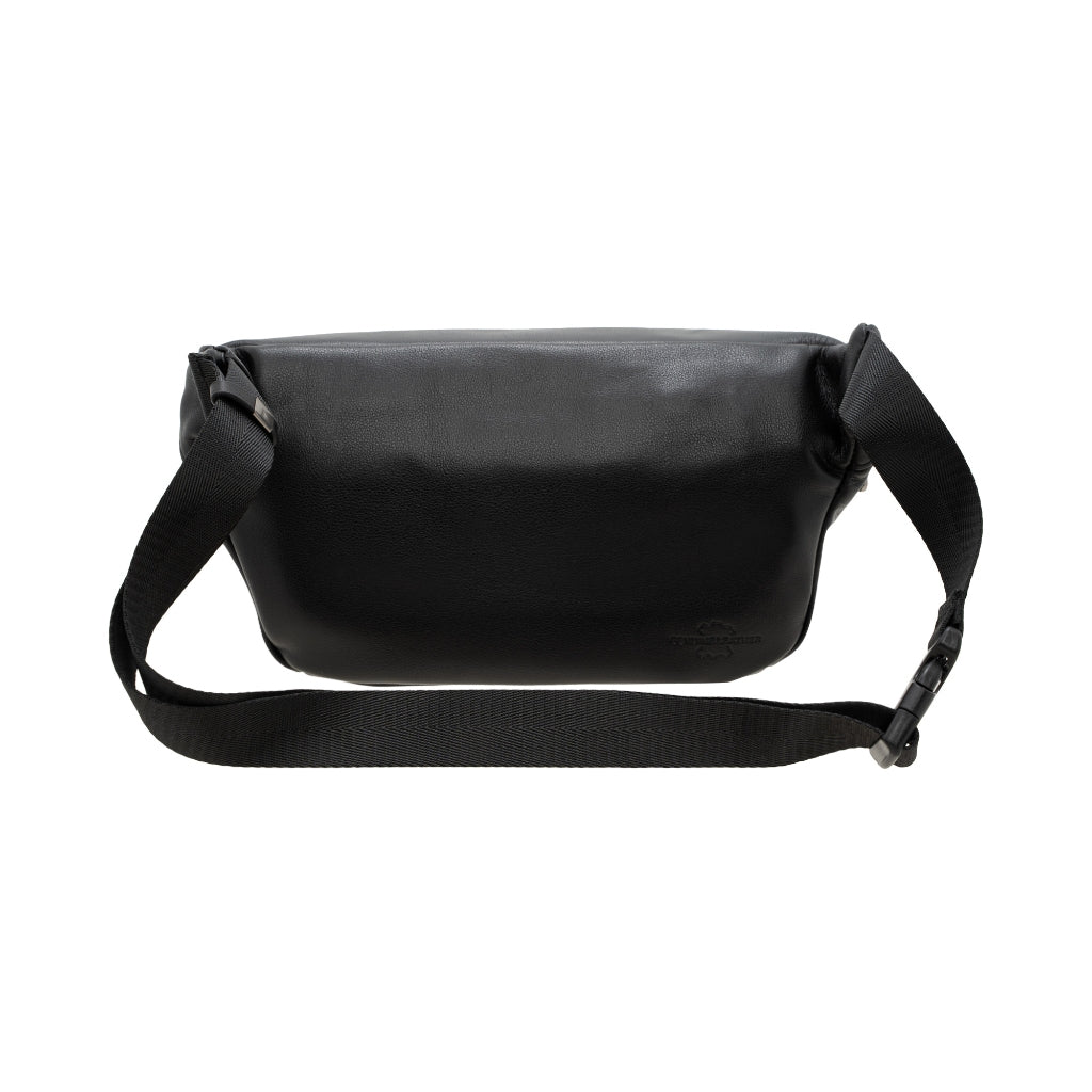 Jack Studio Full Grain Leather Simple Black Crossbody Chest Waist Bag - BAB 40134 A - Jack Studio Marketing Sdn Bhd