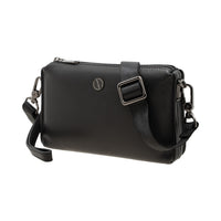 Jack Studio Full Grain Leather Black Small Clutch Sling Bag - BAB 40135 A thumbnail