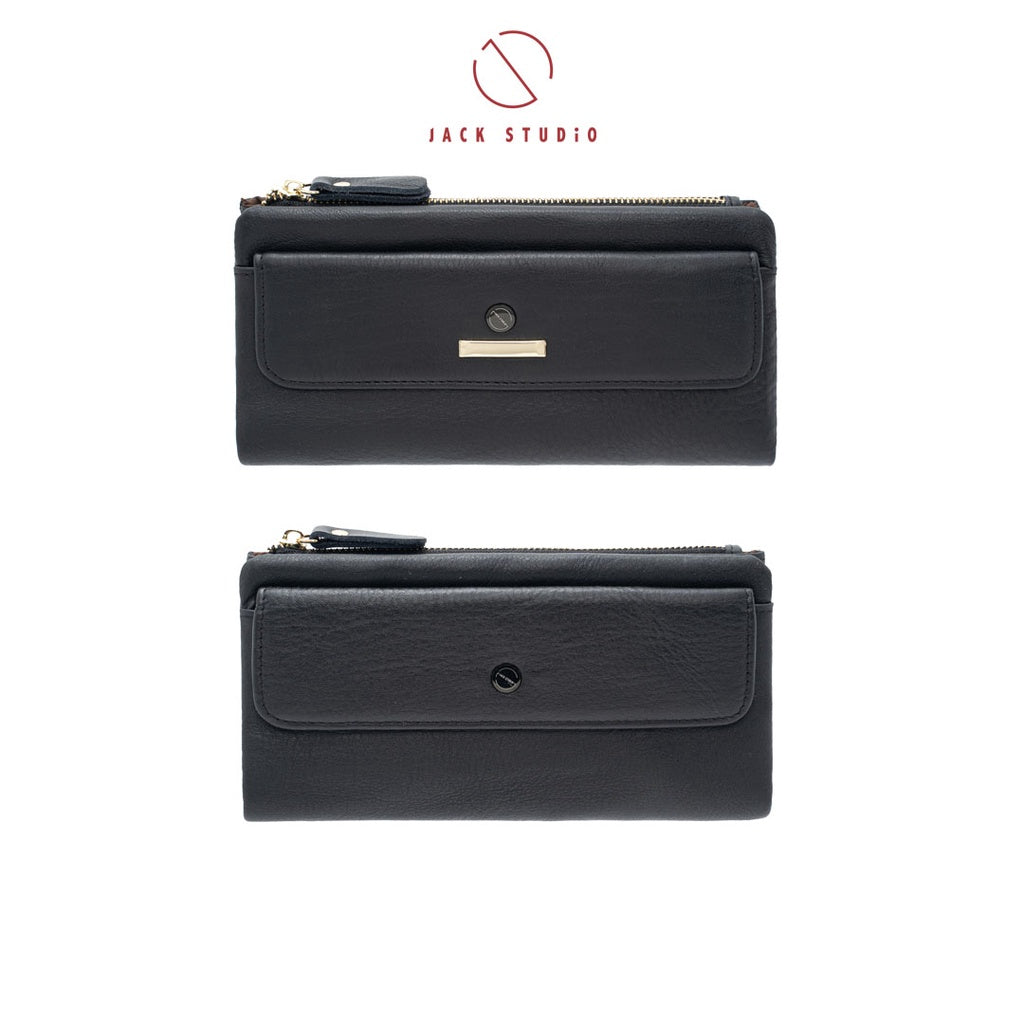 Jack Studio Belle Leather Bifold Zipper Long Women Wallet
