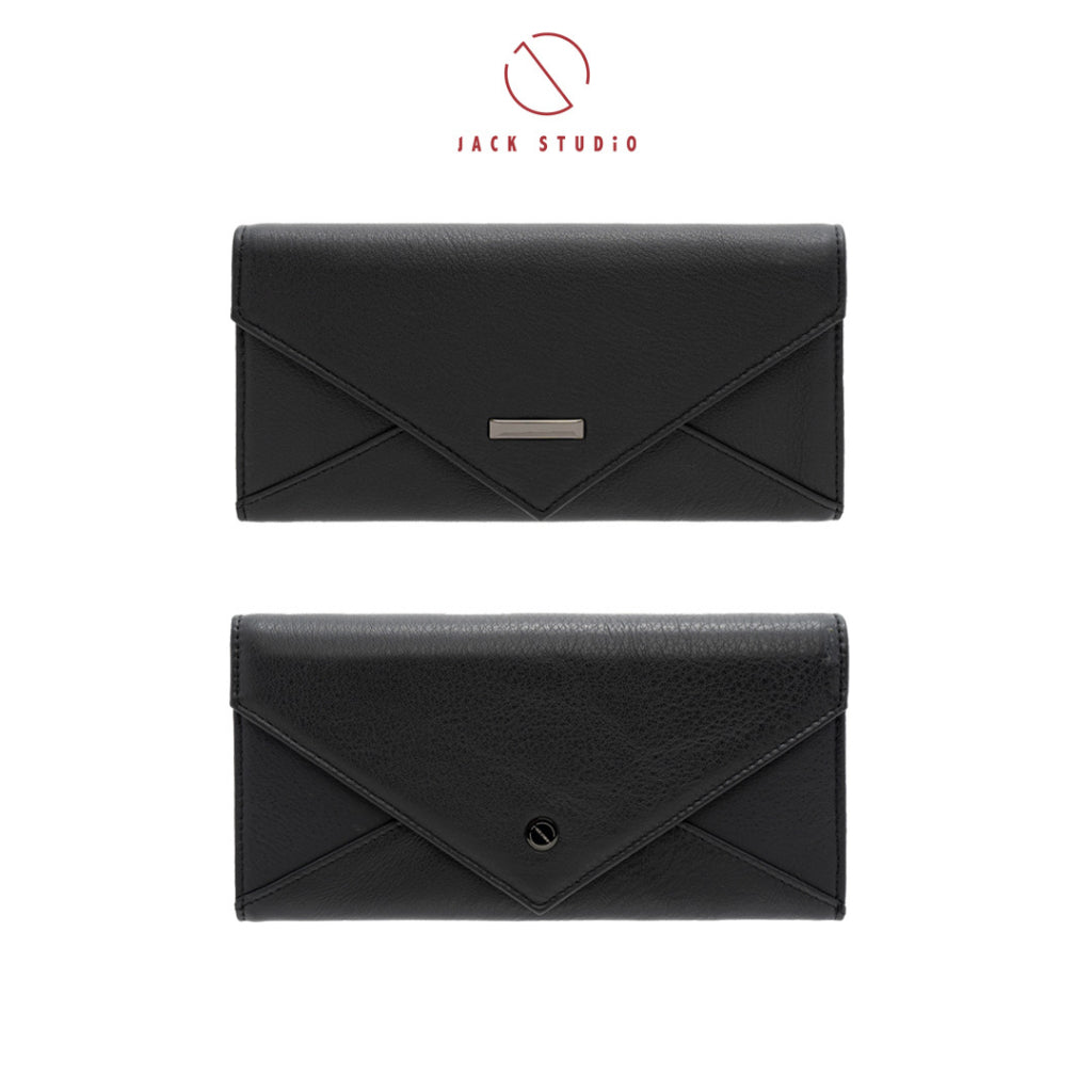 Jack Studio Athena Leather Women Long Wallet with Snap Closure