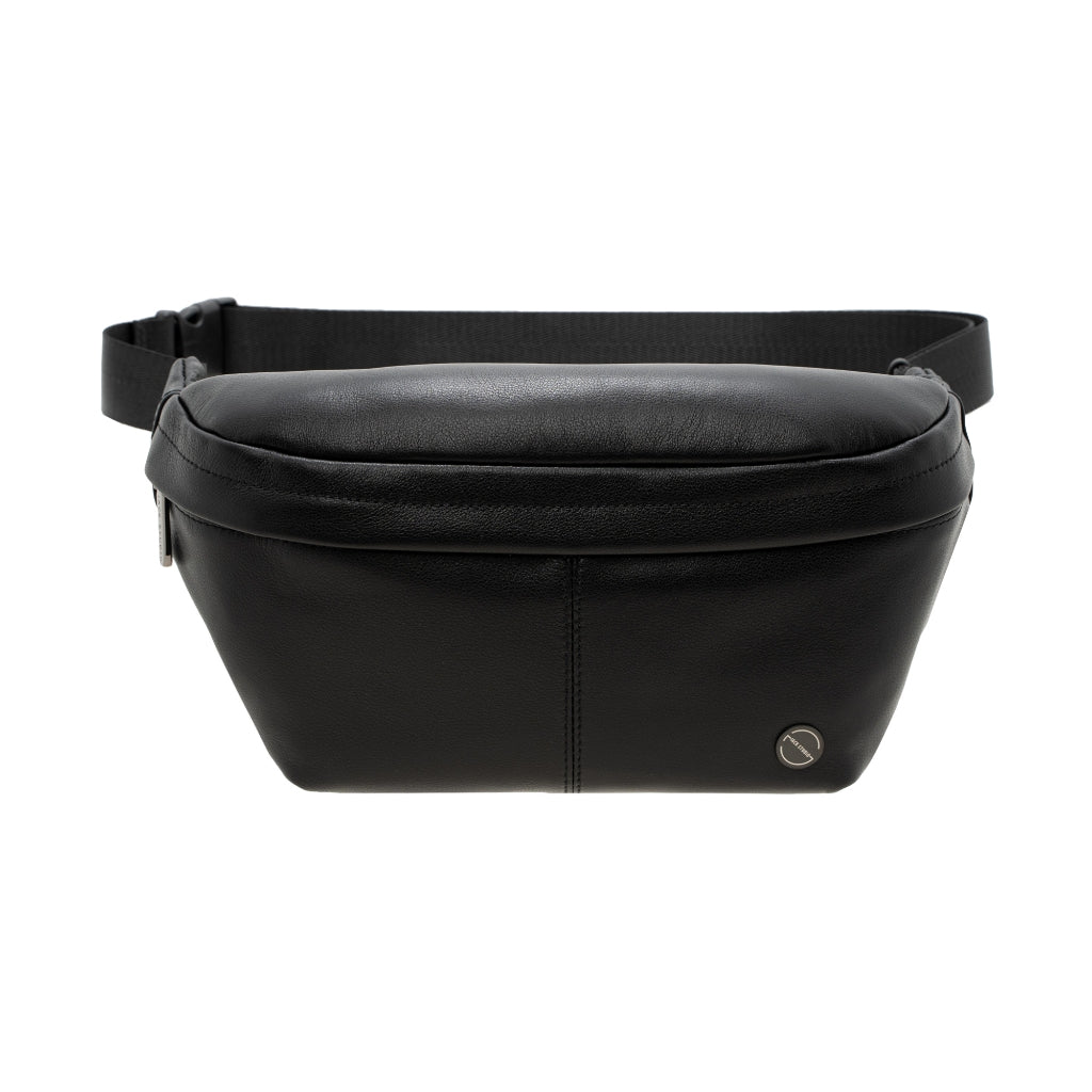 Jack Studio Full Grain Leather Simple Black Crossbody Chest Waist Bag - BAB 40134 A - Jack Studio Marketing Sdn Bhd
