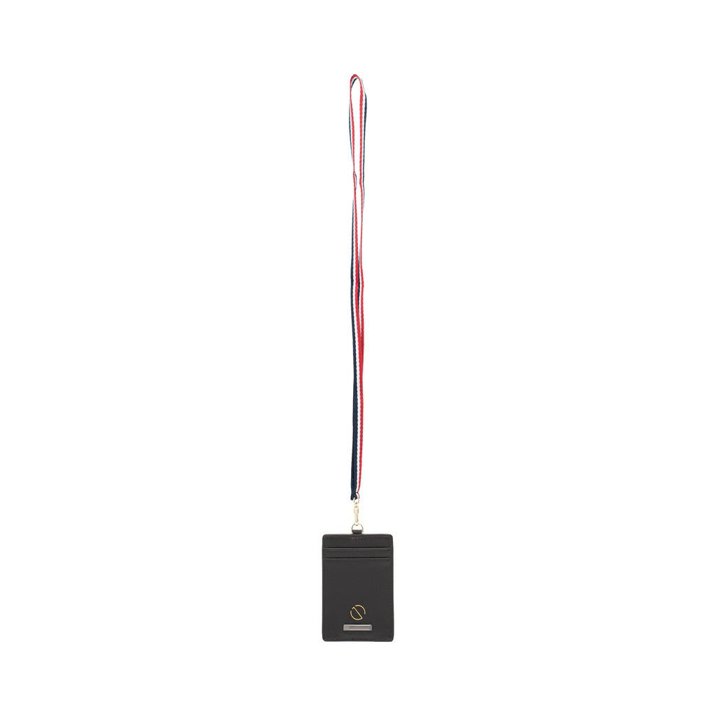 Jack Studio Cow Leather Name Tag Card Holder With Lanyard