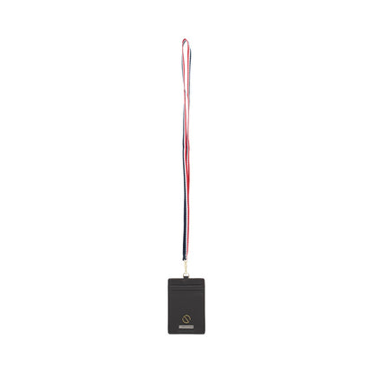 Jack Studio Cow Leather Name Tag Card Holder With Lanyard