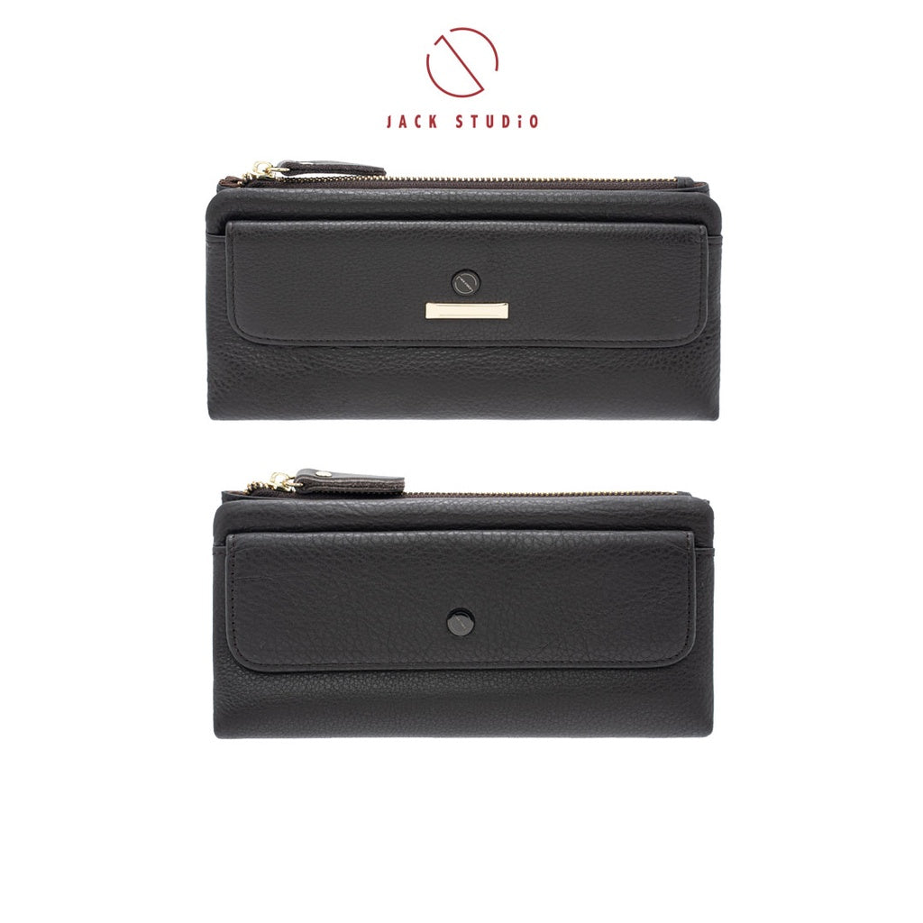 Jack Studio Belle Leather Bifold Zipper Long Women Wallet