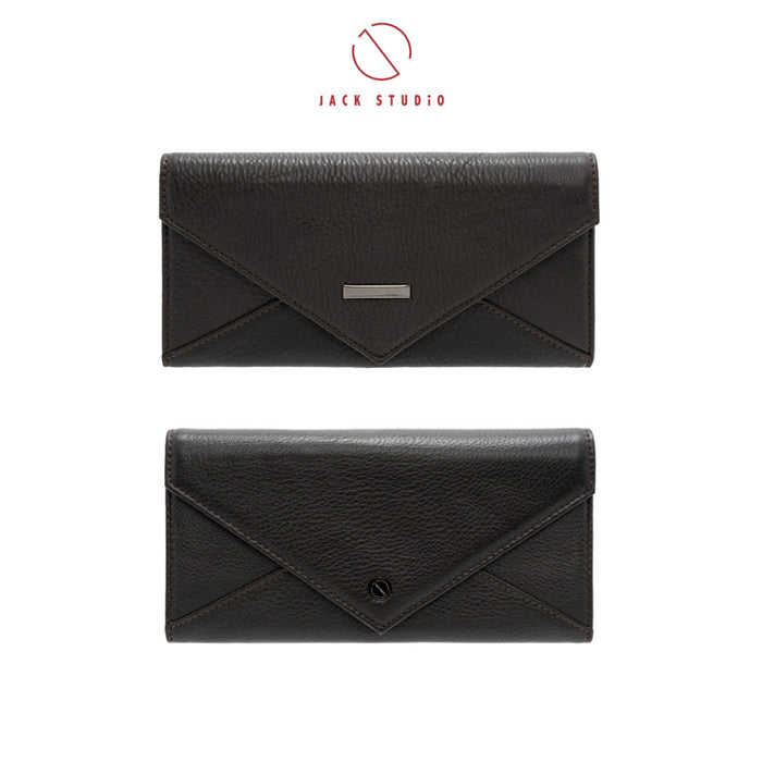 Jack Studio Athena Full Grain Leather Women's Long Wallet Purse with Snap Closure - JWB 30151