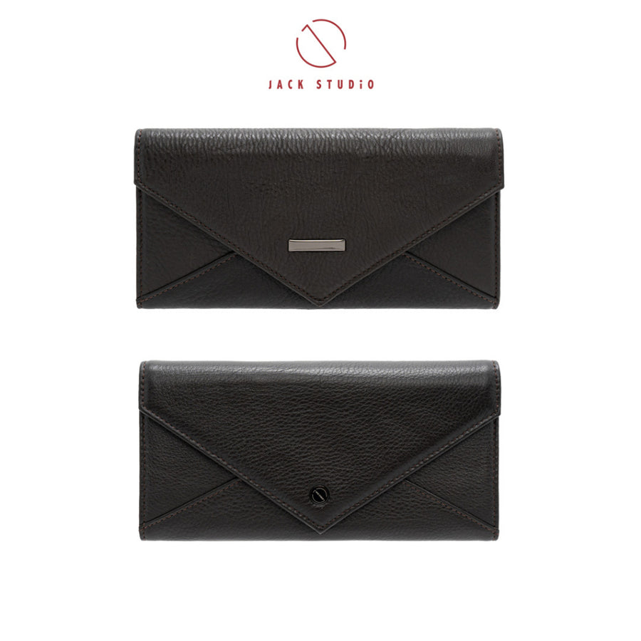 Jack Studio Athena Full Grain Leather Women's Long Wallet Purse with Snap Closure - JWB 30151