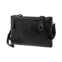 Jack Studio Top Grain Leather Slim Black Men’s Clutch Sling Crossbody Bag - BAI 40199 A thumbnail