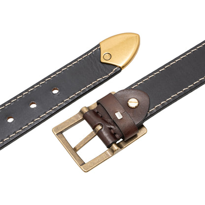 Jack Studio Full Grain Leather Double Sided Buckle Men's Belt - BL 7411