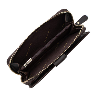 Jack Studio Top Grain Leather Snap Closure Zipper Long Wallet – JWC 20155