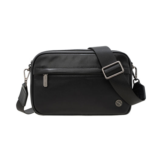Jack Studio Full Grain Leather Black Sling Bag Men Camera bag Crossbody Shoulder Bag Beg Lelaki - BAB 40131 A
