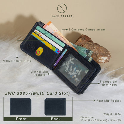 Jack Studio Vegetable Tanned Cow Leather RFID protection Bifold Men’s Wallet - JWC 30856/ 30857/ 30858