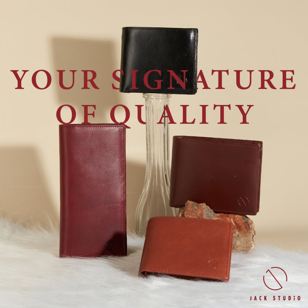 Jack Studio Vegetable Tanned Cow Leather Magnetic Closure Bifold Long Wallet - JWC 30863 - Jack Studio Marketing Sdn Bhd