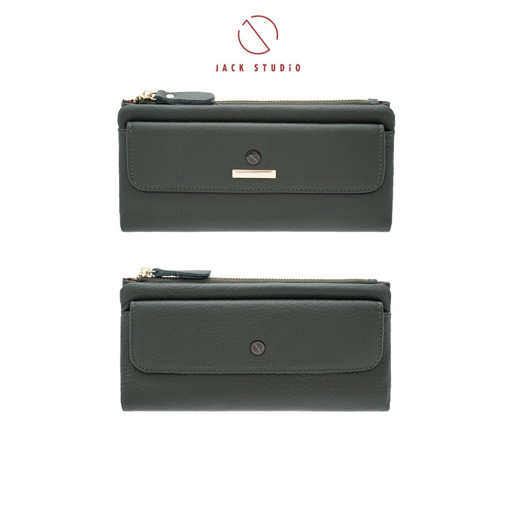 Jack Studio Belle Leather Bifold Zipper Long Women Wallet