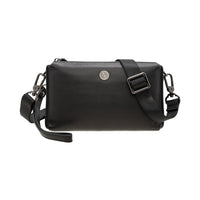 Jack Studio Full Grain Leather Black Small Clutch Sling Bag - BAB 40135 A thumbnail