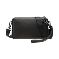 Jack Studio Full Grain Leather Black Small Clutch Sling Bag - BAB 40135 A thumbnail