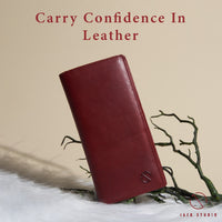 Jack Studio Vegetable Tanned Cow Leather Magnetic Closure Bifold Long Wallet - JWC 30863 thumbnail