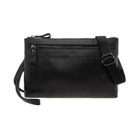 Jack Studio Top Grain Leather Slim Black Men’s Clutch Sling Crossbody Bag - BAI 40199 A thumbnail