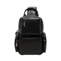 Jack Studio Full Grain Leather Black Small Backpack Crossbody Bag Bag Galas Kulit - BAB 40133 A thumbnail