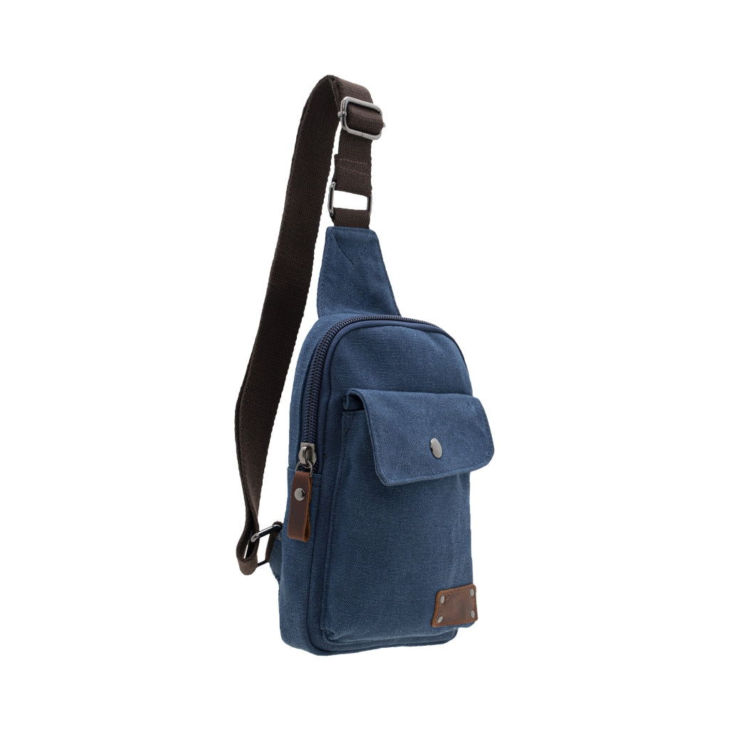 Jack Studio Simple Canvas Leather Crossbody Sling Chest Bag with Snap Pocket - BAD 40102 - Jack Studio Marketing Sdn Bhd